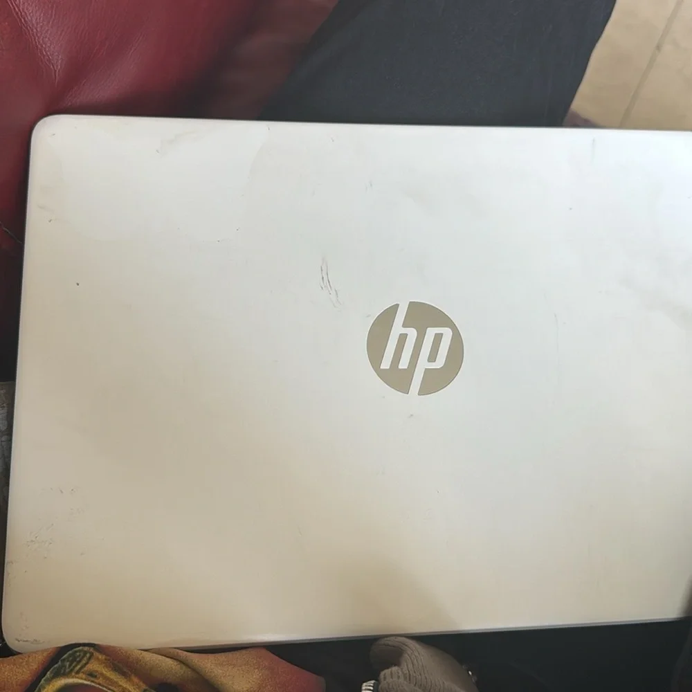 HP White and Black Laptop